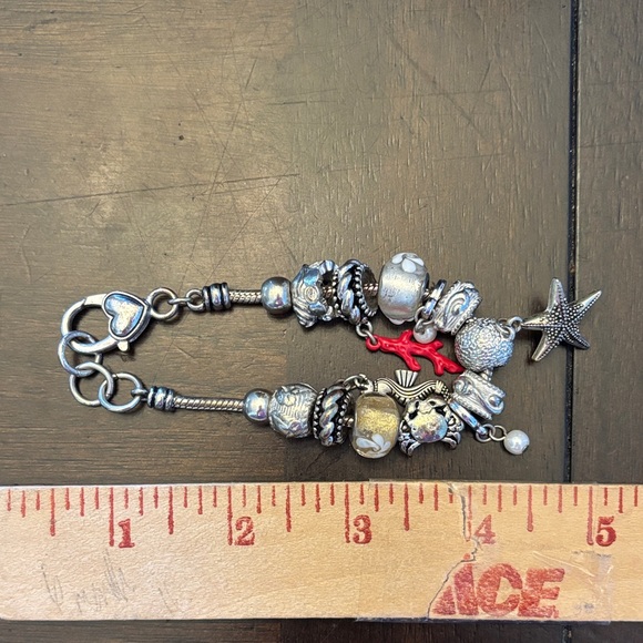 Pandora Inspired | Sea Life Charm Bracelet with Seahorse, starfish and coral - Picture 2 of 6